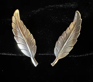 VTG Silver Earrings Feather Beau Sterling 925 Screw Back Clip-On SouthWestern - Bild 1 von 9