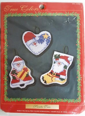 Kit de adornos de Navidad de trío de Santa punto de cruz de True Colors  Foto 1 de 2