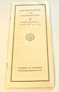 ISTRUZIONI AI CANDIDATI INIZIO 30 GENNAIO 1953 UNIVERSITÀ DI PITTSBURGH - Foto 1 di 5