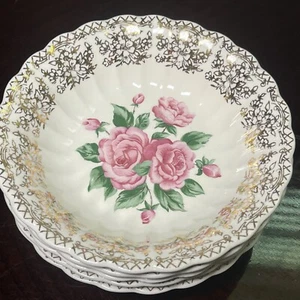 Sebring China Bouquet 22k Gold Vintage Beere Reis Dippschalen 5er Set USA - Bild 1 von 4