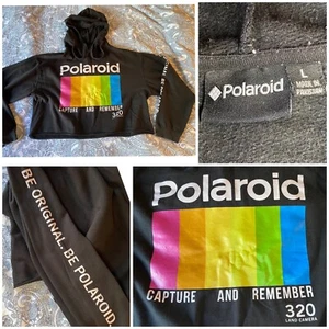 Felpa con cappuccio Polaroid vintage grande stampa ritagliata cattura e ricorda 320 - Foto 1 di 22