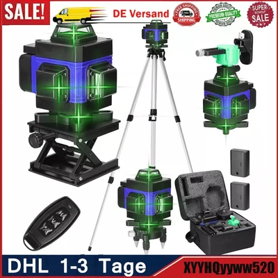 16 Line Laser Level 360° Kreuzlinienlaser Laser Selbstnivellierend + 1.2M Stativ - Bild 1 von 4