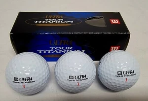 Golf Golfball Wilson Ultra Tour Titanium Straight Distance White Sleeve of 3 - Picture 1 of 3