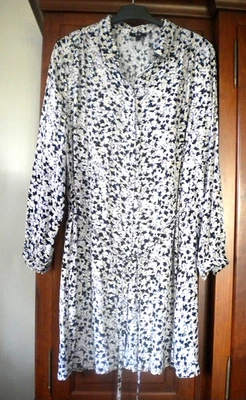 Lange Damen Hemdbluse, C&A, Gr. 48, schwarz/apricot gepunktet, Freizeit - Bild 1 von 4