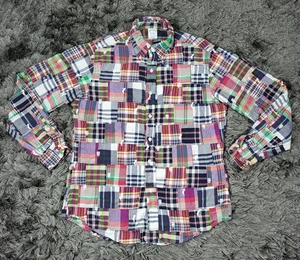 Brooks Brothers Shirt Mens Large Patchwork Madras Cotton Button Down Slim Fit - Picture 1 of 14