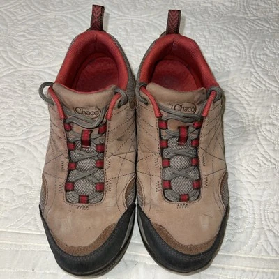CHACO Mujer Talla 10 Caminar Senderismo Impermeable Cuero Marrón Rojo  Foto 1 de 4