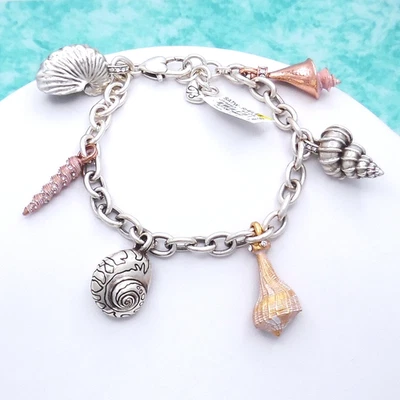 Pulsera Brighton Shells Alrededor del Mundo Dije Nueva con Etiquetas $148 Joyería Foto 1 de 4