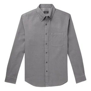 Club Monoco Chemise Flannel Button Down Shirt Light Gray Knit Long Sleeve XS - Picture 1 of 9