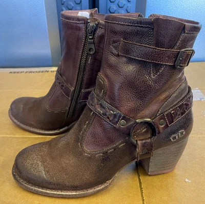 Botas de tornozelo femininas Bed Stu Cobbler Series couro marrom/marrom desgastado tamanho 9 - Imagem 1 de 4