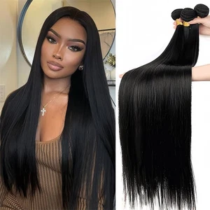 Straight/Wavy Peruvian Brazilian Virgin Human Hair Weave Weft Extension Bundles - Picture 1 of 18