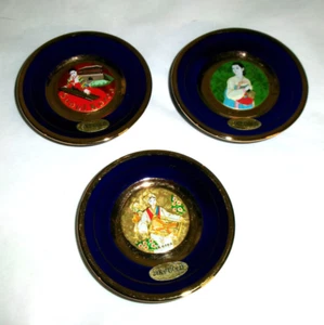 Juego de 3 mini placas de oro 24 quilates cobalto Seúl Corea - Imagen 1 de 4