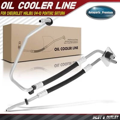 Conjunto de manguera de enfriador de aceite de transmisión automática de entrada y salida para Chevy Malibu Pontiac G6 Foto 1 de 4