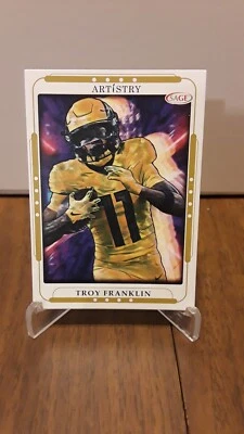 2023 Sage Artistry Gold Border Troy Franklin Oregon Ducks Rookie # 114 - Image 1 of 2