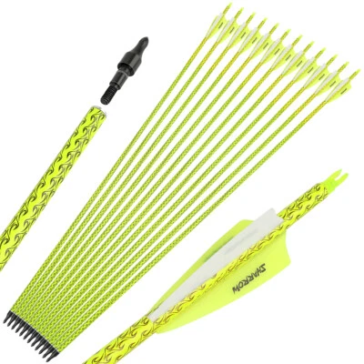 30" Carbon Arrows Archery SP500 Screw Tips 100gr Compoundbow Recurve Bow Hunting - Image 1 of 4