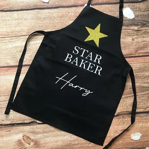 Star baker apron - personalised with name. Sparkle, adults and children sizes. - Picture 1 of 2