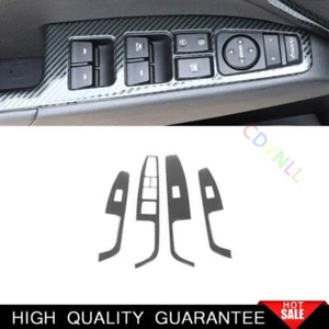 For Hyundai Elantra 16-20 Steel Carbon Fiber Window Lift Panel Switch Cover Trim - Picture 1 of 7