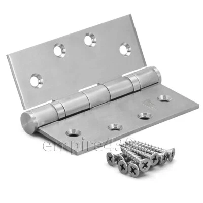 2 PCS 3 PCS 304 Stainless Steel Heavy Duty Ball Bearing Door Hinges 4.5"x4.5"  - Image 1 of 4