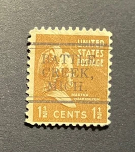 Battle Creek, Michigan Precancel - Type L-2E - 1½ cents Martha Prexie - MI - Picture 1 of 1