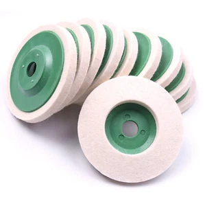 10 Pack 4"  Wool Polishing Discs for Angle Grinder Finishing Wheel Buffing Pads - Picture 1 of 12