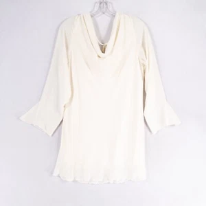 Blusa De Colección Sharon Max Talla Única Marfil Elegante Túnica Drapeada Romántica Gasa - Imagen 1 de 6