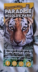 Folleto promocional Paradise Wildlife Park (Hertfordshire) - One Zoo Three - Imagen 1 de 3