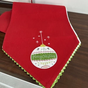 Retro Christmas Table Runner Vintage Style Red Mid Century Atomic MCM 13”x72” - Picture 1 of 8