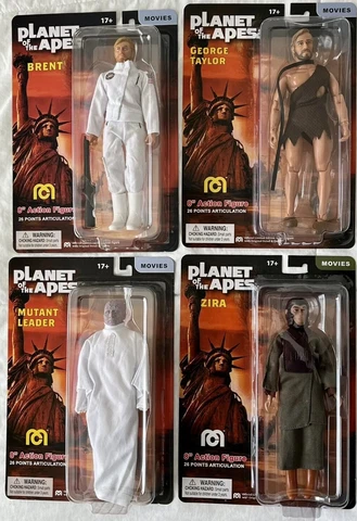 2021 PLANET OF THE APES 8" MEGO X-Mego Topps X LE Figures Set 4 George Taylor+++ Cover