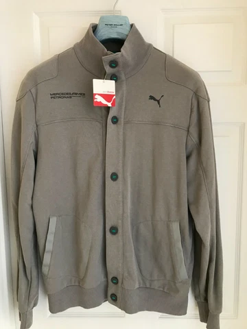 NWT~MERCEDES-BENZ /AMG / PETRONAS FORMULA 1~ SWEAT JACKET by PUMA~ LARGE~GRAY Cover