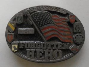 Vintage Belt Buckle 1987 Vietnam Vet Forgotten Hero - Picture 1 of 3
