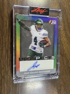 JHA'QUAN JACKSON 2024 LEAF PRO SET METAL PROSPECTS AUTOGRAPH 3D LENTICULAR AUTO - Picture 1 of 2