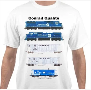 Conrail Quality Train Railroad T-Shirt by Andy Fletcher - Picture 1 of 1