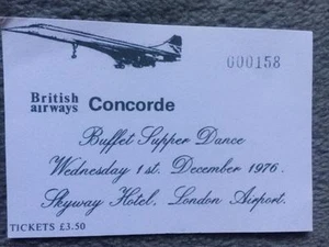 British Airways Concorde Einladung Karte Skyway Hotel 1st Dezember - Bild 1 von 1