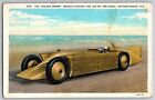 "Golden Arrow" World's Fastest Car Daytona Beach Postcard PM 1931? Scarce
