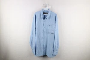 Fintech Mens XL Spell Out Stretch Performance Fishing Long Sleeve Button Shirt - Picture 1 of 12