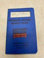 1955 Plymouth Owner Record Book