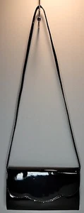 Vintage Black Patent Purse Warren Reed Clutch Crossbody - Picture 1 of 9