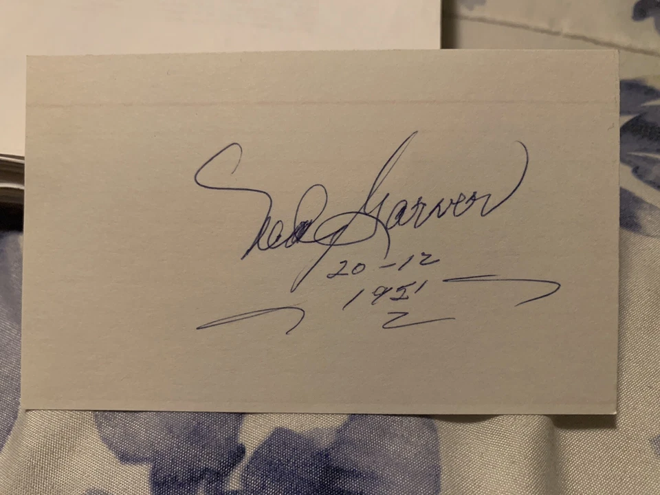Ned Garver autographed index card - Image 1 of 1