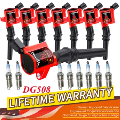 8Pack Ignition Coils & Spark Plugs Fit Ford & Lincoln Town Car 00-04 4.6L DG508 - Image 1 of 4