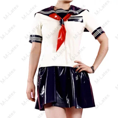1016-7 Latex Rubber Gummi school Uniform Dress Sailor customized cosplay 0.7mm - Bild 1 von 4