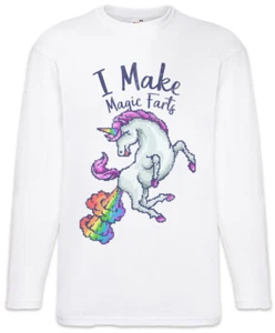 I Make Magic Farts Langarm T-Shirt Farting Unicorn Fun Geek Nerd Pixel Gamer - Picture 1 of 1