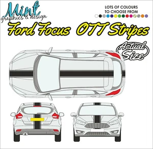 Calcomanías Ford Focus ST Zetec OTT VIPER rayas RS 3/5 puertas pegatinas gráficos 1002 - Imagen 1 de 4