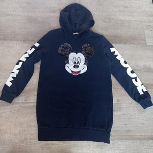 DISNEY H&M MICKEY MOUSE SEQUINED Maxi HOODIE SIZE 10-12 Girls Boys Unisex Navy - Picture 1 of 8