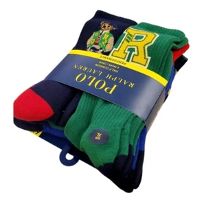 Polo Ralph Lauren Half Cushion Set of 6 Performance Bear Crew Socks Size XL NWT - Picture 1 of 3