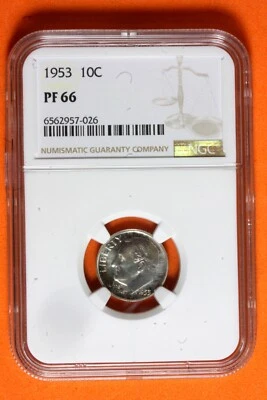 1953 NGC PF66 Roosevelt Dime #B40665 - Image 1 of 2
