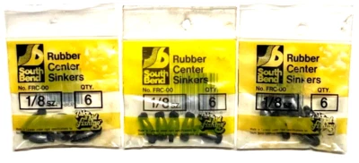 Paquete de 3 paquetes de fregaderos centrales de goma South Bend FRC-00 1/8 OZ 6 unidades Foto 1 de 4
