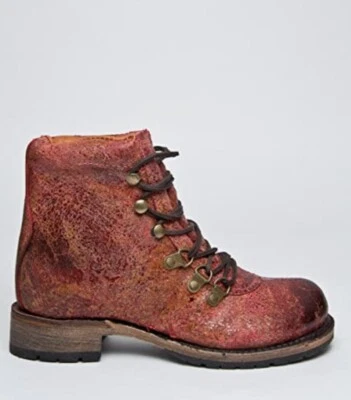 Туристические ботинки Vintage Shoe Company Minden красные с трещинами искусственно состаренная кожа размер США 6,5 - Изображение 1 из 4