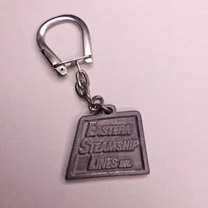 Vtg 80s Eastern Steamship Lines Metal Fob Keychain Key Ring Advertisement USA - Picture 1 of 3