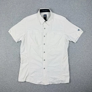 Kuhl Men's Lightweight S/S Shirt Size M White Outdoors & Adventure Travel Pocket - Picture 1 of 11