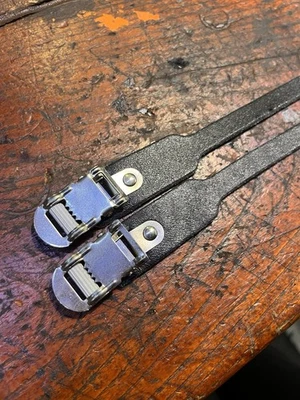 Cinghiette Fermapiedi Cuoio Eroica X Pedali Campagnolo Bianchi Nos - Image 1 of 4