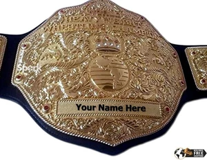 BIG GOLD World Heavyweight Championship Title Belt Replica Rope Border 4mm Zink - Bild 1 von 6